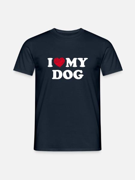I Love My Dog - Men's T-Shirt - navy