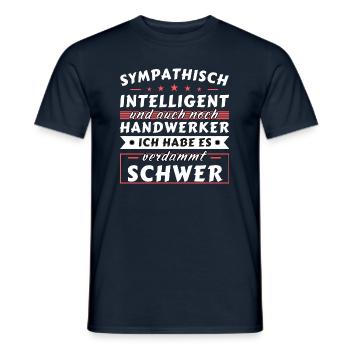 Sympathisch und intelligent - Handwerker Edition - Männer T-Shirt - Navy - Vorne - AI Model Male 178 light (178cm)