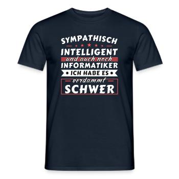 Sympathisch und intelligent - Informatiker Edition - Männer T-Shirt - Navy - Vorne - AI Model Male 178 light (178cm)