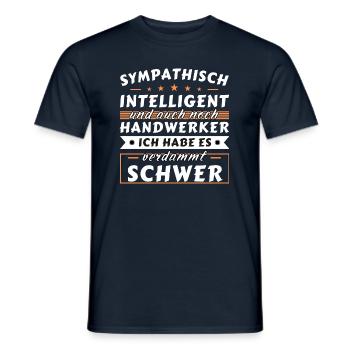 Sympathisch und intelligent - Handwerker Edition - Männer T-Shirt - Navy - Vorne - AI Model Male 178 light (178cm)