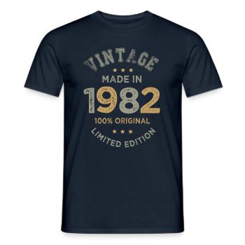 Hergestellt in 1982 Vintage Geburtstagsgeschenk 40 Jahre - Männer T-Shirt - Navy - Vorne - AI Model Male 178 light (178cm)