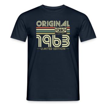 Original 1963 vintage vintage anniversaire rétro - T-shirt homme - marine - Devant - AI Model Male 178 light (178cm)