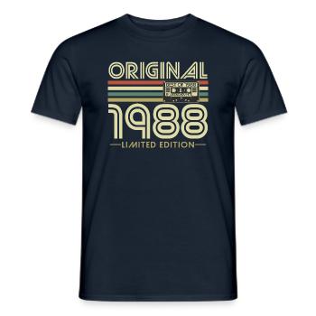 Original 1988 Jahrgang Vintage Geburtstag Retro - Männer T-Shirt - Navy - Vorne - AI Model Male 178 light (178cm)