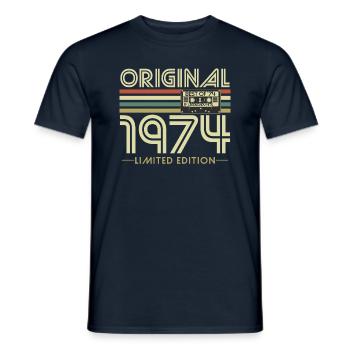Original 1974 Jahrgang Vintage Geburtstag Retro - Männer T-Shirt - Navy - Vorne - AI Model Male 178 light (178cm)