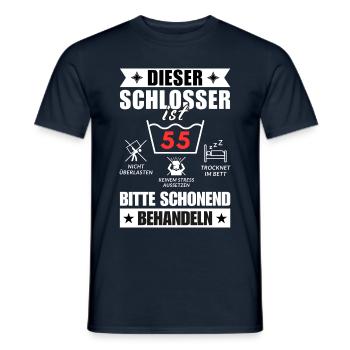Dieser Schlosser ist 55. Schonend behandeln - Männer T-Shirt - Navy - Vorne - AI Model Male 178 light (178cm)