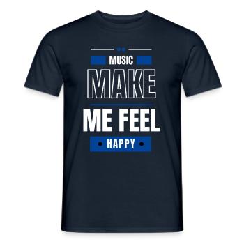 La musique me rend heureux - T-shirt homme - marine - Devant - AI Model Male 178 light (178cm)