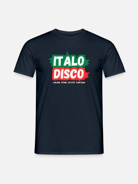 Italo Disco Shirt Hitze, Rhythmus, Sommer, Fantasie - Männer T-Shirt - Navy