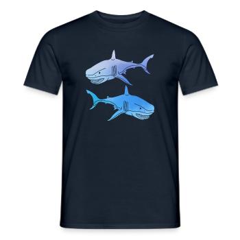 Sharks - Men's T-Shirt - navy - Front - AI Model Male 178 light (178cm)