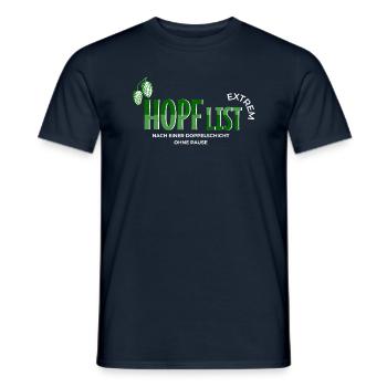 Hopflist Design, - Männer T-Shirt - Navy - Vorne - AI Model Male 178 light (178cm)