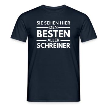 Sie sehen hier den Besten aller Schreiner - Männer T-Shirt - Navy - Vorne - AI Model Male 178 light (178cm)