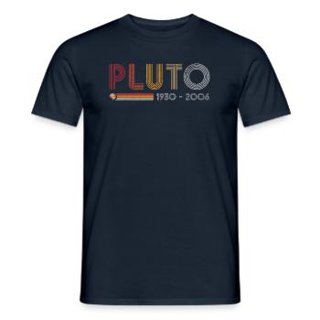 Pluto Vergessen Sie niemals Retro-Wissenschaft und Astronomie - Männer T-Shirt - Navy - Vorne - AI Model Male 178 light (178cm)