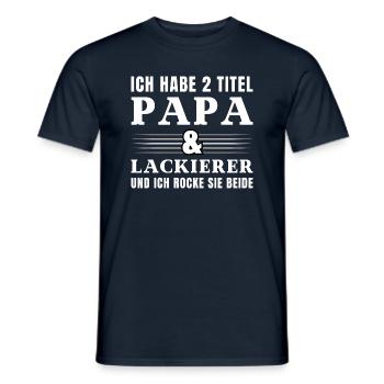 Ich habe 2 Titel Papa und Lackierer - Männer T-Shirt - Navy - Vorne - AI Model Male 178 light (178cm)