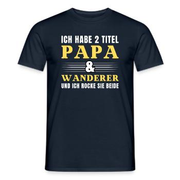 Ich habe 2 Titel Papa und Wanderer - Männer T-Shirt - Navy - Vorne - AI Model Male 178 light (178cm)