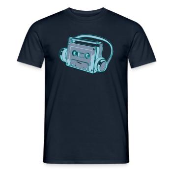 Walkman avec casque rétro personnalisable - T-shirt homme - marine - Devant - AI Model Male 178 light (178cm)