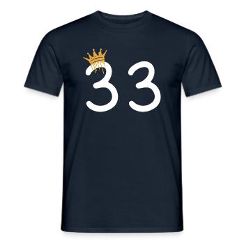 33 - Men's T-Shirt - navy - Front - AI Model Male 178 light (178cm)