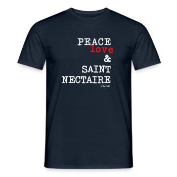 Peace Love and Saint Nectaire T-shirt - Männer T-Shirt - Navy - Vorne - AI Model Male 178 light (178cm)