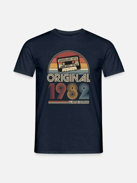 1982 Vintage Jahrgang Geburtstag Retro Geschenk - Männer T-Shirt - Navy