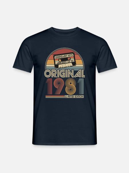 1981 Vintage Jahrgang Geburtstag Retro Geschenk - Männer T-Shirt - Navy