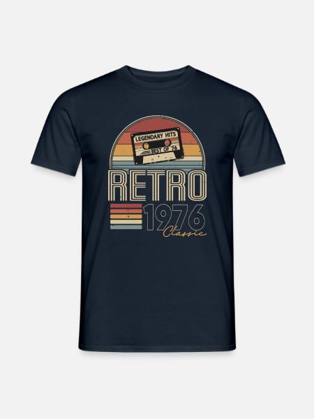 1976 Retro Vintage Jahrgang Geburtstag Geschenk - Mænd T-shirt - marineblå