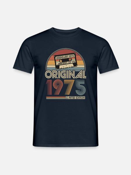 1975 Vintage Jahrgang Geburtstag Retro Geschenk - Männer T-Shirt - Navy