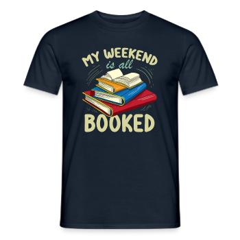 My Weekend Is All Booked Funny Book Lover - Men's T-Shirt - navy - Front - AI Model Male 178 light (178cm)