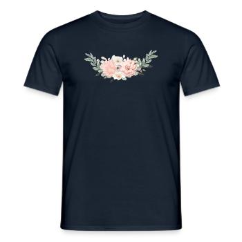 Modern Pastel Flowers can be personalized - Men's T-Shirt - navy - Front - AI Model Male 178 light (178cm)