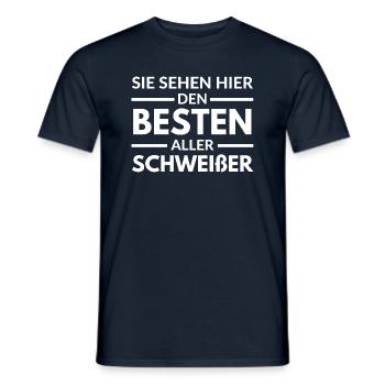 Sie sehen hier den Besten aller Schweißer - Männer T-Shirt - Navy - Vorne - AI Model Male 178 light (178cm)