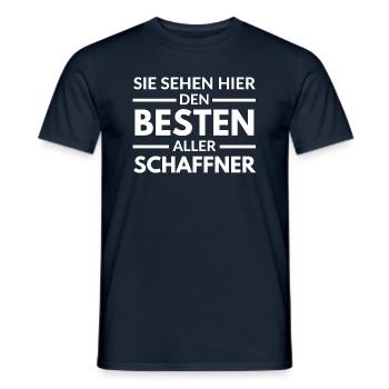 Sie sehen hier den Besten aller Schaffner - Männer T-Shirt - Navy - Vorne - AI Model Male 178 light (178cm)