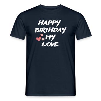 Bon anniversaire - T-shirt homme - marine - Devant - AI Model Male 178 light (178cm)