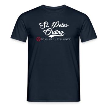 St. Peter Ording roter Anker Koordinaten - Männer T-Shirt - Navy - Vorne - AI Model Male 178 light (178cm)