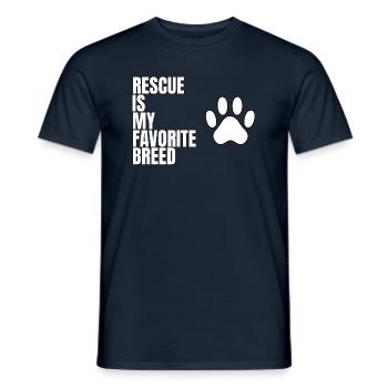 Rescue is my Favorite Breed - Men's T-Shirt - navy - Front - AI Model Male 178 light (178cm)