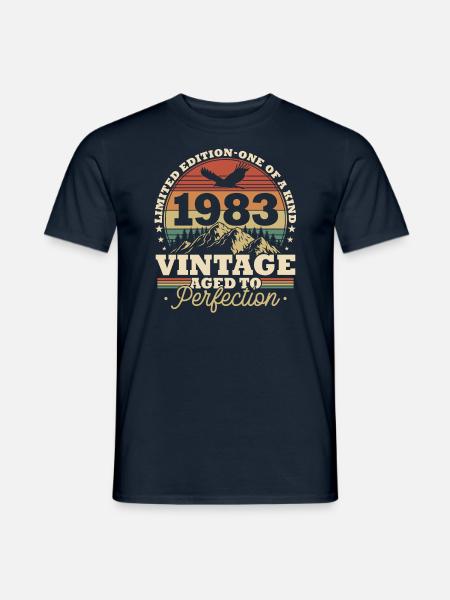 Cadeau d’anniversaire vintage 1983 - T-shirt homme - marine