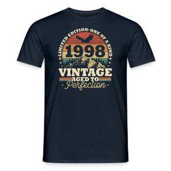 Né en 1998 Vintage Birth Retro - T-shirt homme - marine - Devant - AI Model Male 178 light (178cm)