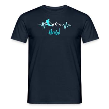 Skiing Valle Aurina - Men's T-Shirt - navy - Front - AI Model Male 178 light (178cm)