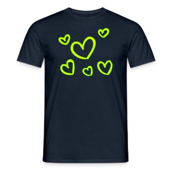 Love hearts - Men's T-Shirt - navy - Front - AI Model Male 178 light (178cm)