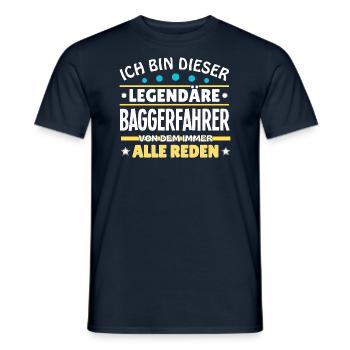I'm this legendary excavator driver - Men's T-Shirt - navy - Front - AI Model Male 178 light (178cm)