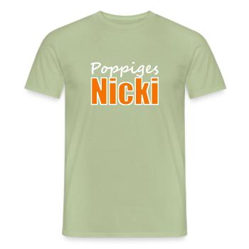 Nicki - poppig - ostdeutsch - Männer T-Shirt - Sage - Vorne - AI Model Male 178 light (178cm)
