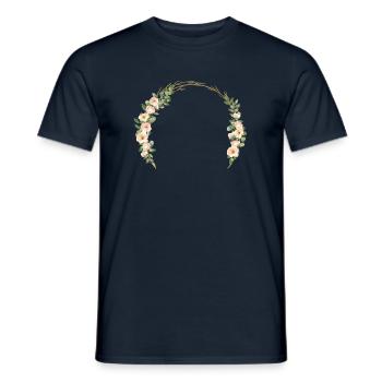 Personlisierbar flowers bow roses - Men's T-Shirt - navy - Front - AI Model Male 178 light (178cm)