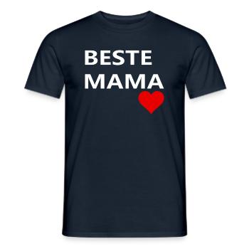 BESTE MAMA - Männer T-Shirt - Navy - Vorne - AI Model Male 178 light (178cm)