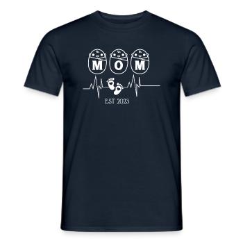 Mom EST 2003 Heartbeat - Men's T-Shirt - navy - Front - AI Model Male 178 light (178cm)