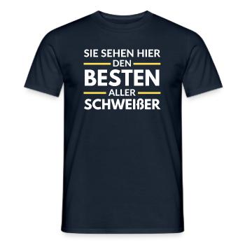 Sie sehen hier den Besten aller Schweißer - Männer T-Shirt - Navy - Vorne - AI Model Male 178 light (178cm)