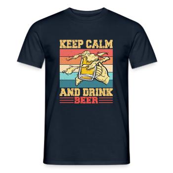 Restez calme et buvez de la bière - T-shirt homme - marine - Devant - AI Model Male 178 light (178cm)