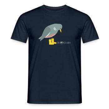 Taube - a heart for pigeons - Men's T-Shirt - navy - Front - AI Model Male 178 light (178cm)
