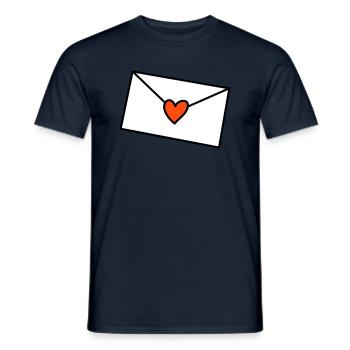 Brief Herz dreifarbig - Männer T-Shirt - Navy - Vorne - AI Model Male 178 light (178cm)