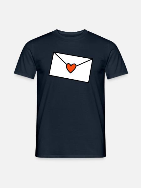 Brief Herz dreifarbig - Männer T-Shirt - Navy