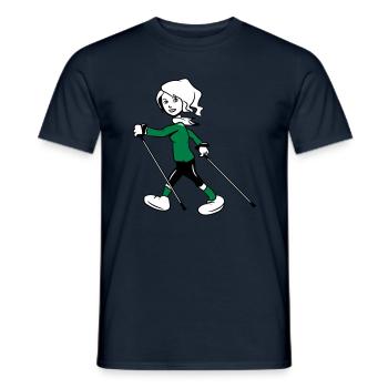 nordic walking femme sport fun - T-shirt homme - marine - Devant - AI Model Male 178 light (178cm)