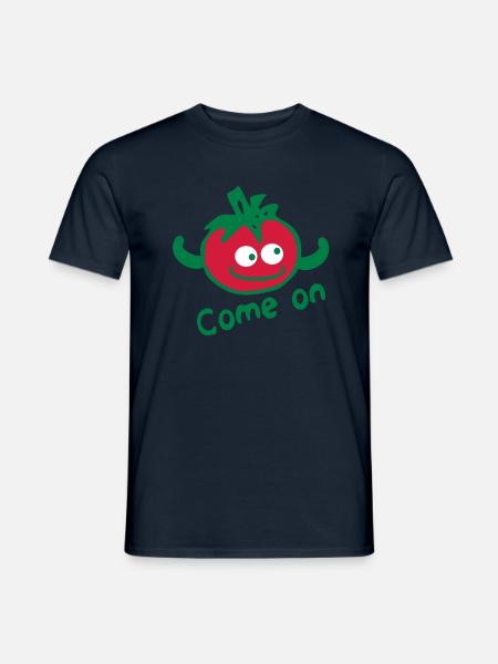 come on txt & red tomato - Men's T-Shirt - navy