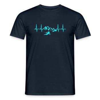 Skifahrer Lover EKG Design - Geschenk - Männer T-Shirt - Navy - Vorne - AI Model Male 178 light (178cm)