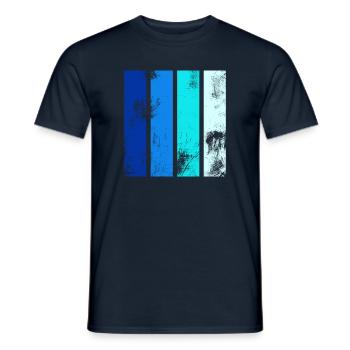Retro Streifen Blau - Männer T-Shirt - Navy - Vorne - AI Model Male 178 light (178cm)