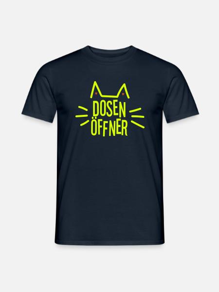 Dosenöffner, Katze - Männer T-Shirt - Navy